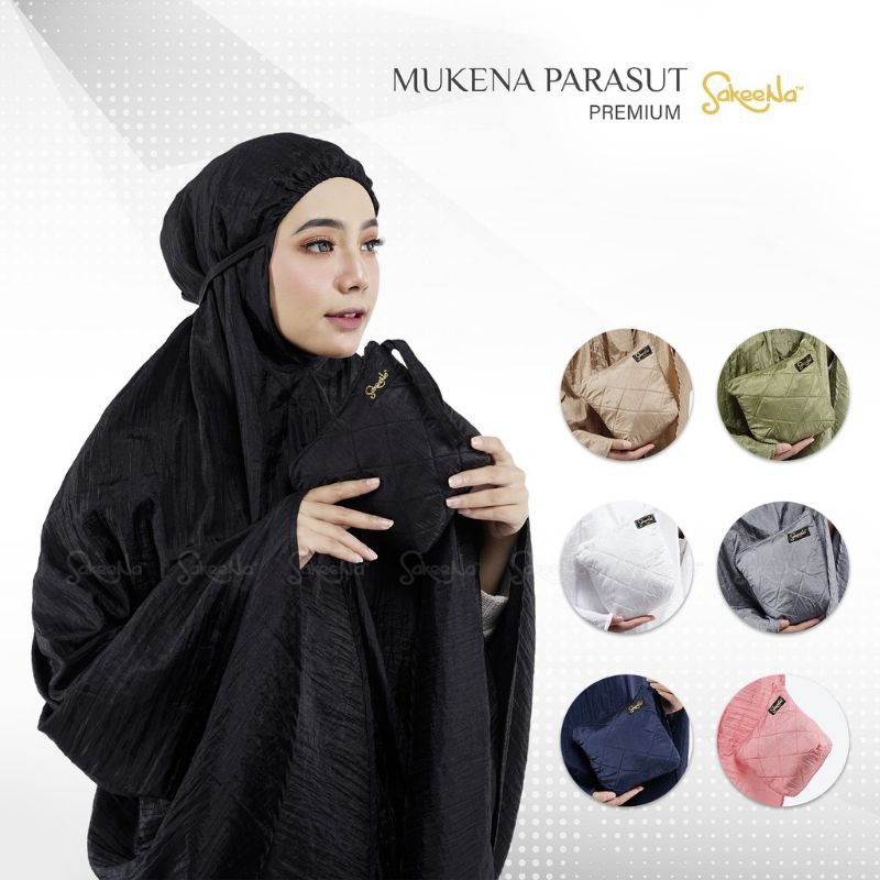 Mukena Parasut SakeeNa Premium / Mukena Parasit Travelling Jumbo Dewasa ORI by SakeeNa
