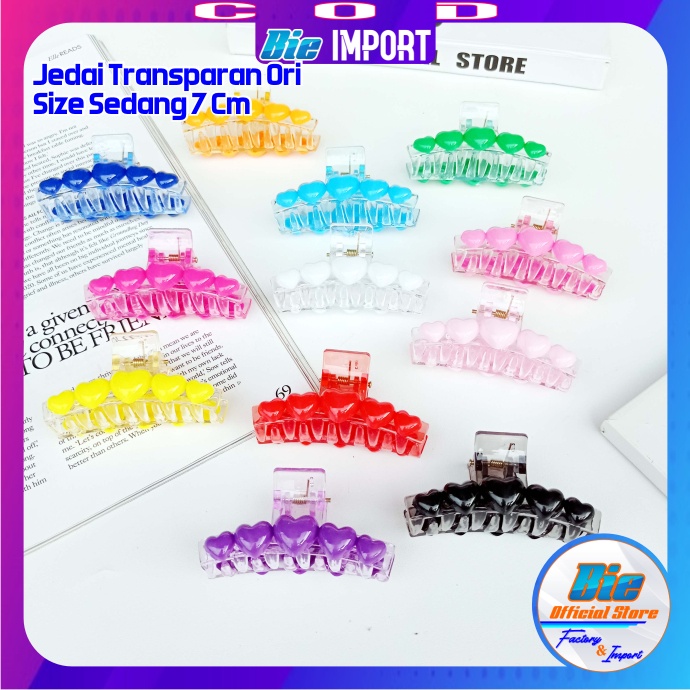 Jepit Rambut Korea Transparan 7 Cm Premium Impor Best Seller