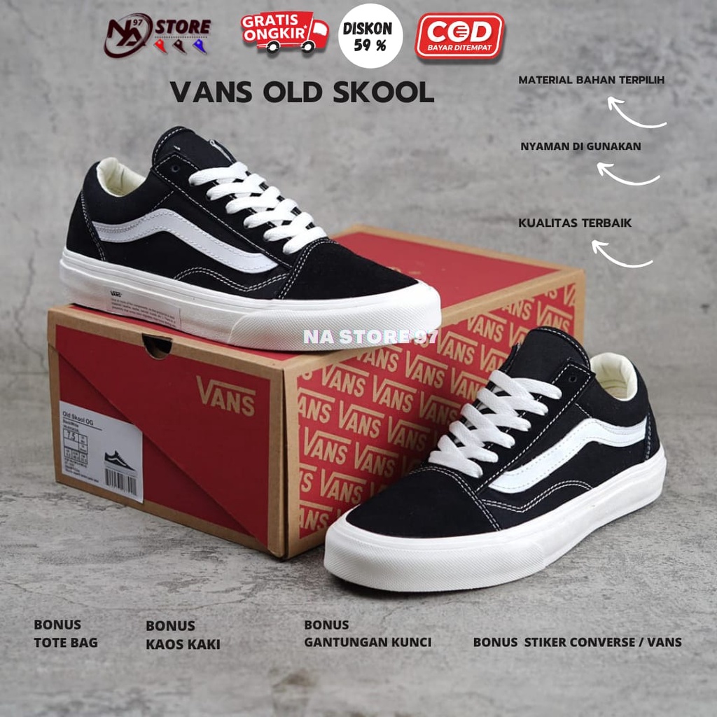 Sepatu Vans Old Skool Black White Classic Premium Quality