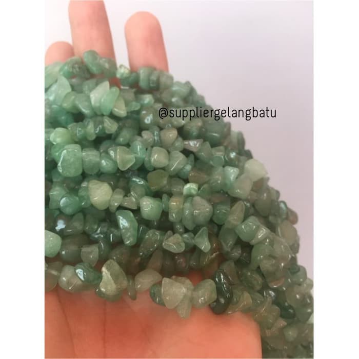 kerikil Batu mix giok hijau muda 1cm bahan gelang kalung green pecah bahan aksesoris kerajinan baju