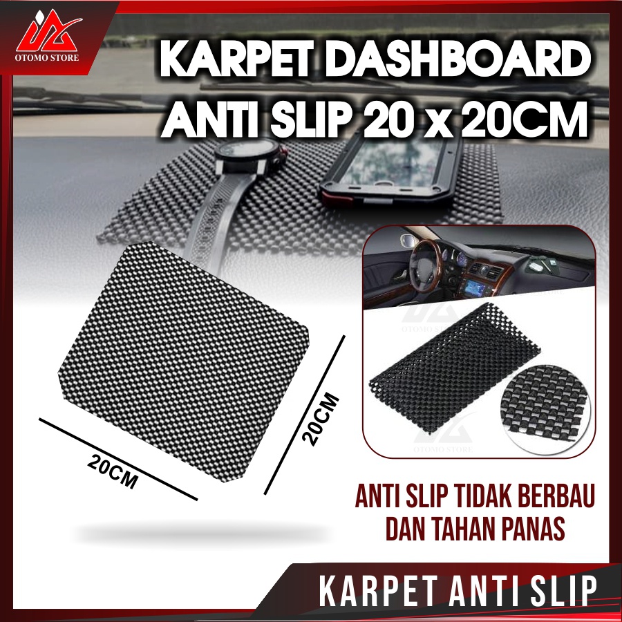 KARPET 20X20 CM Taplak Anti Slip Mat Licin Tatakan Dashboard Mobil Car Aksesoris Mobil Termurah