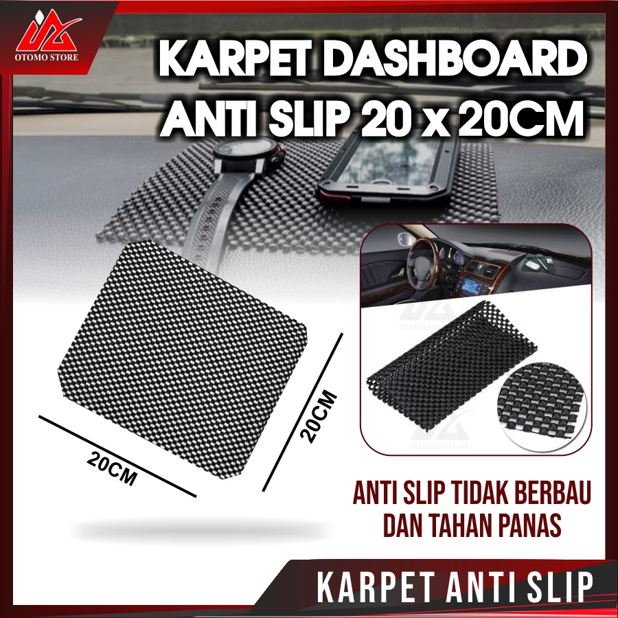 KARPET 20X0 CM ANTI SLIP Mat Licin Tatakan Dashboard Mobil Car 20x20 CM Karpet Taplak Tatakan