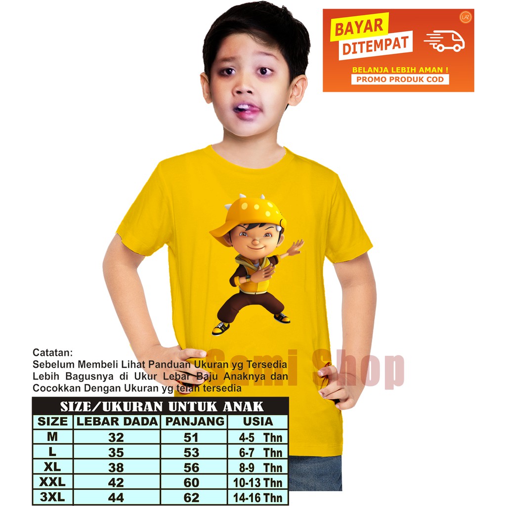 Baju Kaos Anak Laki Laki Boboiboy Angin / Kaos boboiboy / Baju Anak Boboiboy