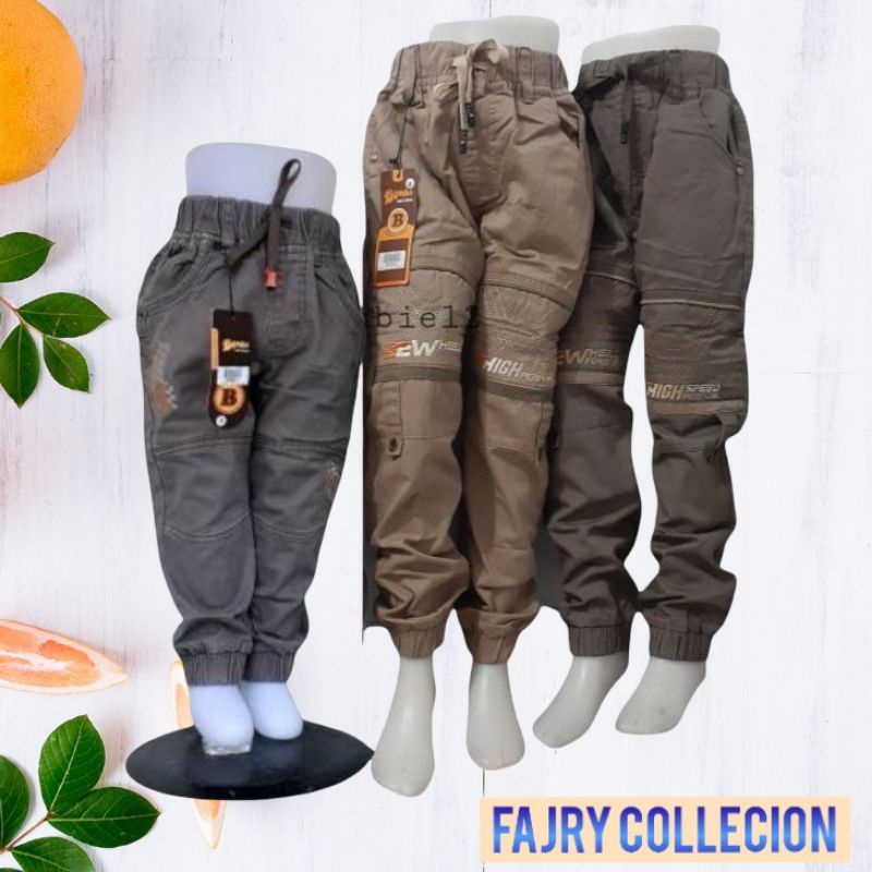 Celana Panjang Anak Laki-Laki BOMBI Bahan Katun Lembut Model Joger