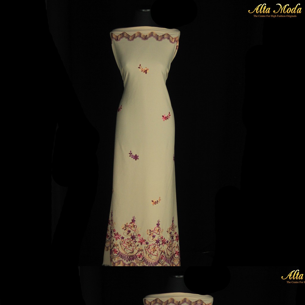 

Alta Moda Kain India Bubble Bordir Colourful Floral Pale Yellow (1M)