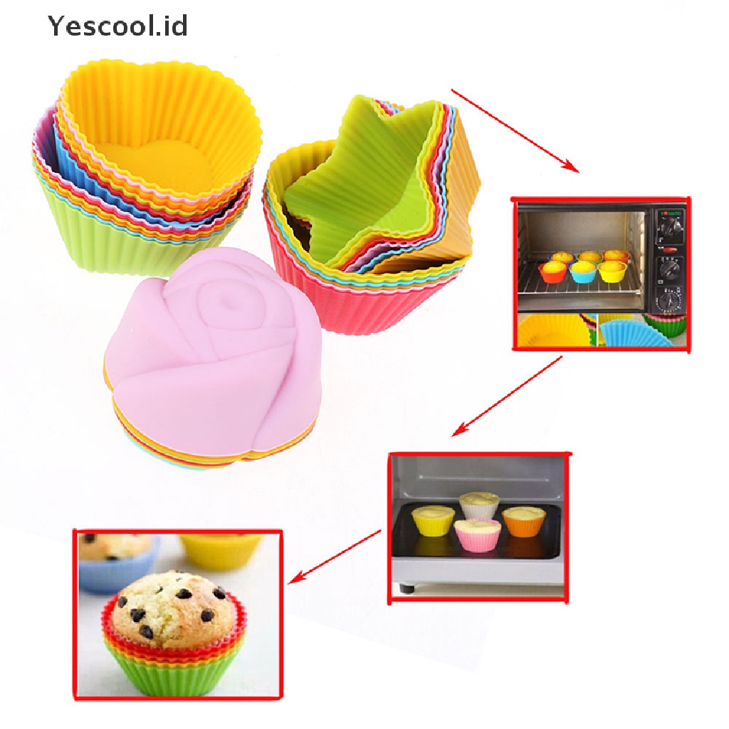 6 Pcs Cetakan Cupcake Bahan Silikon