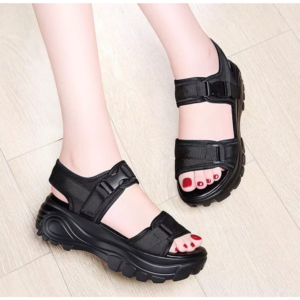 Alina Sandal Tali Wanita Wedges Casual FS250