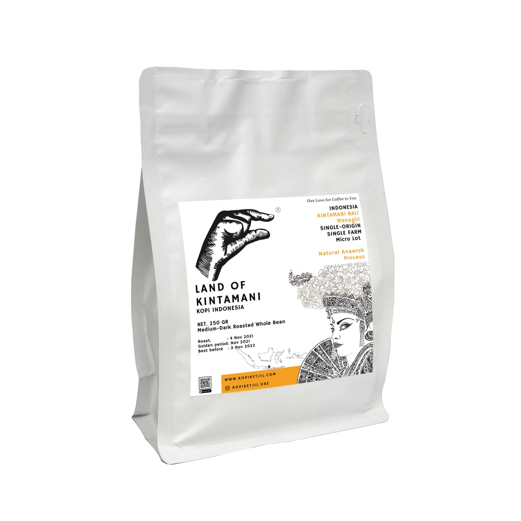 

KOPI KETJIL COFFEE BALI WANAGIRI, NATURAL ANAEROB, ARABICA, WHOLEBEAN 250gr