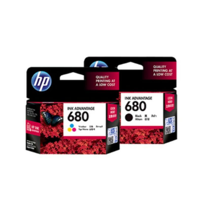 PAKET CATRIDGE  HP 680 BLACK + COLOUR ORIGINAL, TINTA HP 680 HITAM + WARNA