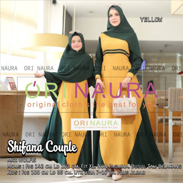 Shifana couple dress dan kids gamis muslim ori by naura