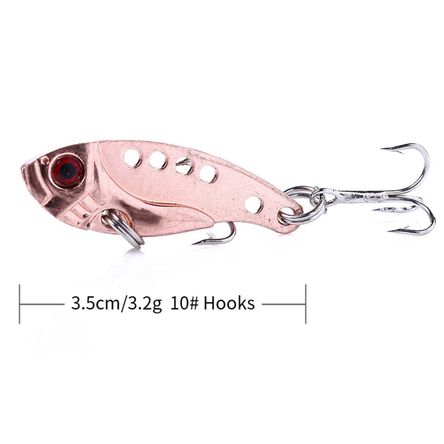 HENGJIA 4pcs 3.5cm/3.2g VIB Metal Sequin Umpan Pancing Swimbait Fishing Lure Bass Ikan Kail Tackle