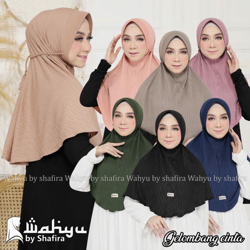 GELOMBANG CINTA WAHYU BY SHAFIRA HIJAB INSTAN JERSEY JILBAB TERBARU OKTAVIAHIJAB