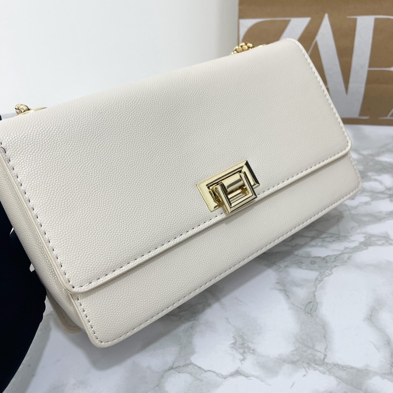 [FOTO ASLI] Tas Wanita Clara Sling Bag Kulit Sintetis Tali Rantai Panjang Trendy Import RZ Bag
