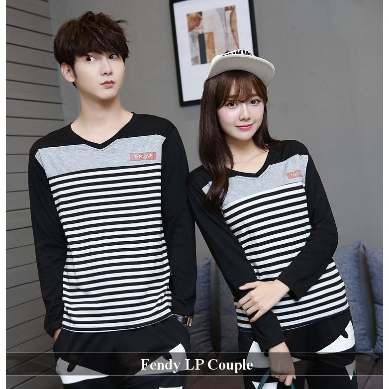 Baju Couple Warna Hitam Lengan Panjang - Kumpulan Model Kemeja