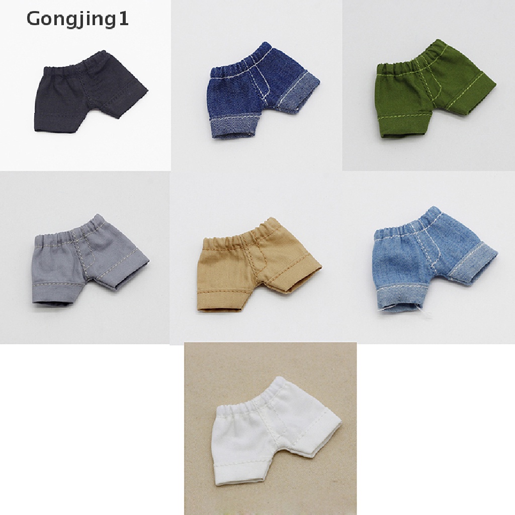 Gongjing Mainan Celana Pendek Jeans Skala 1: 12 Untuk Aksesoris Boneka Ob11