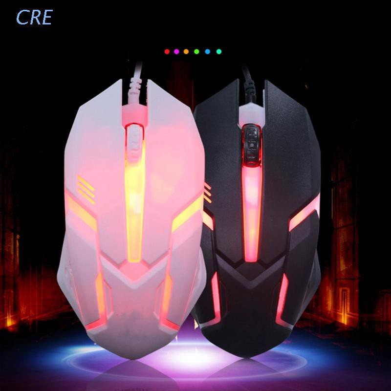 Cre Mouse Gaming Ergonomis 1000 Dpi Dengan Backlight Led Dan Kabel Usb