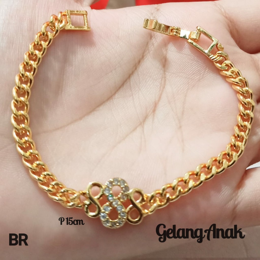 Gelang Anak TITANIUM Rantai Mata Varian Model Perhiasan Anak ABG cantik (COD)