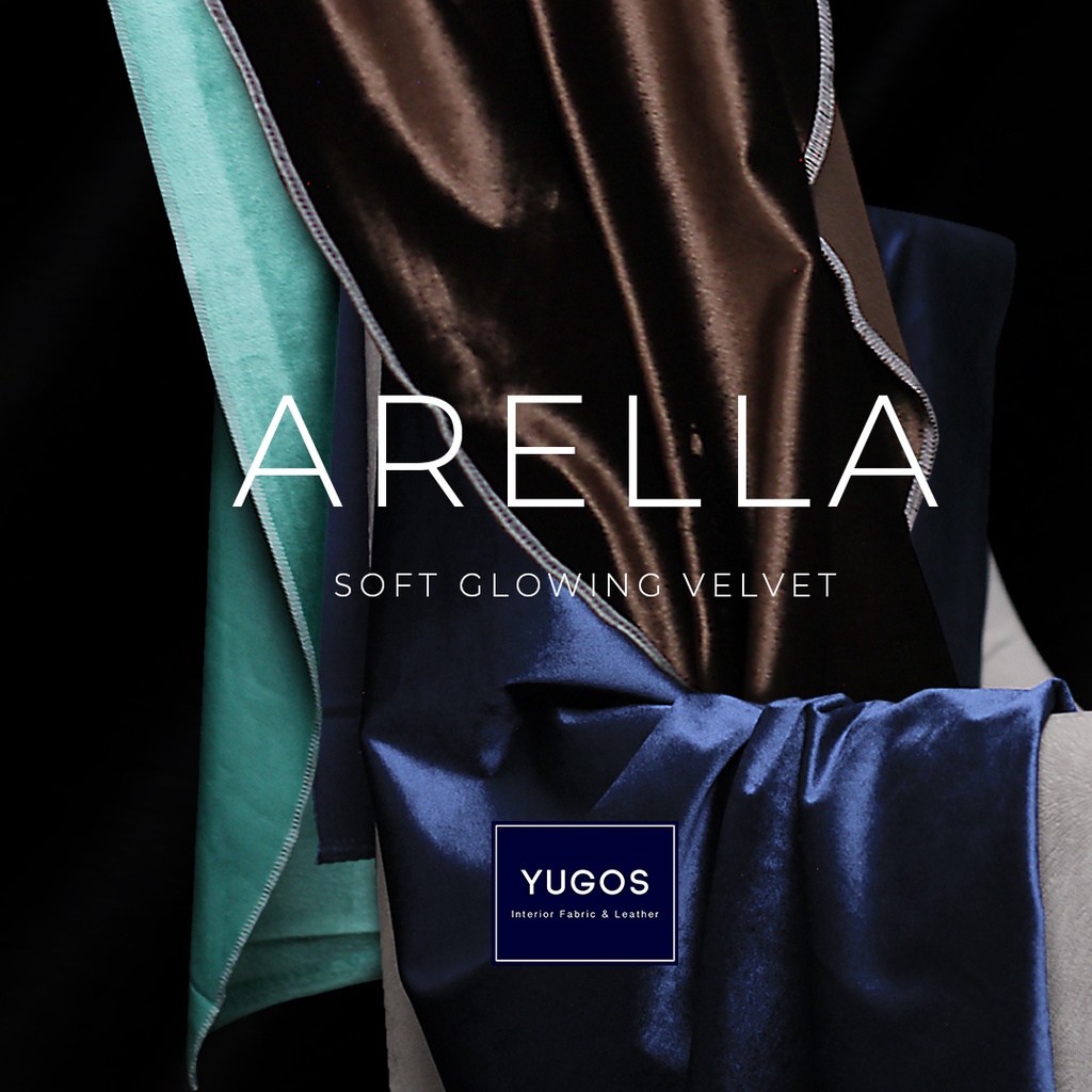 ARELLA Kain Sofa Kursi Velvet Baldu Glow Kilat