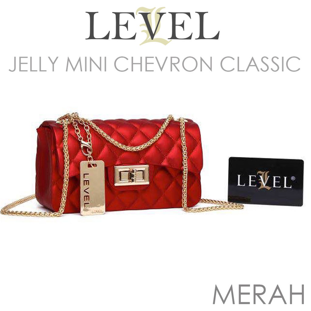 HANDBAGKU TAS LEVEL JELLY DOFF MINI CHEVRON CLASSIC 