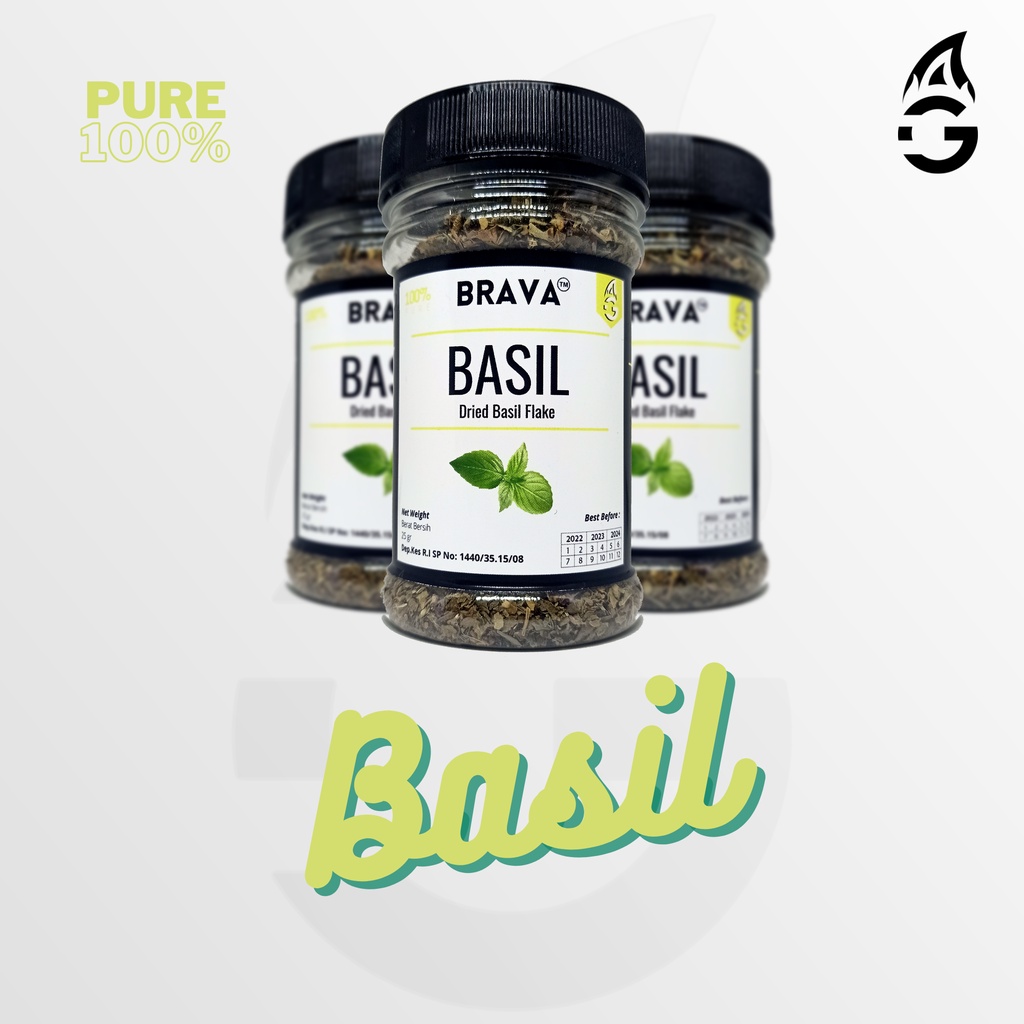 

[COD] BRAVA Original Basil / Daun Basil Kering / Basil Flake / Basil Leaves Premium Quality Kualitas Terbaik