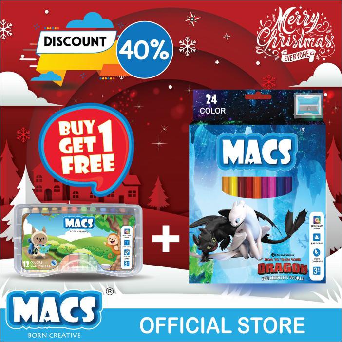 

HOLIDAYBUNDLE 24 LIGHT FURY COLOR PENSIL+12WARNA OILPASTEL CRAYON MACS