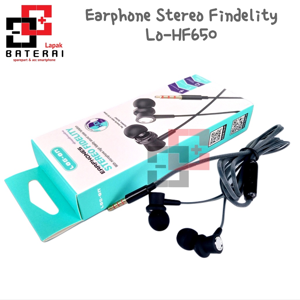 Log On - HF650 Handsfree Earphone Stereo 3.5mm / Headset - 1 tahun Garansi