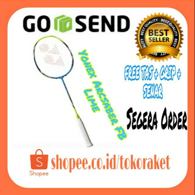 Raket Badminton Yonex Arcsaber FB impor + bonus (tas, grip & senar)