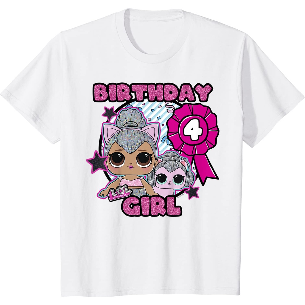 Kaos Anak LOL Surprise 4th Birthday Girl . Pakaian Fashion Baju Atasan Anak Laki Laki Perempuan Dist