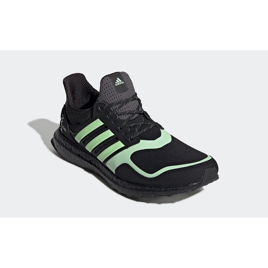 ultra boost core black glow green