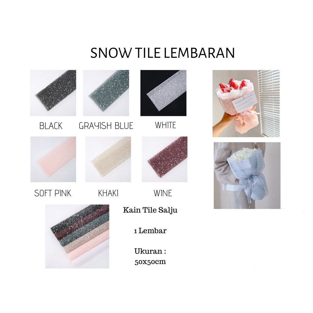

[1 LEMBAR] FLOWER WRAPPING SNOW TILE ECER | KAIN TILE SALJU | KERTAS PEMBUNGKUS BUNGA KERTAS BUKET BUNGA HAND BOUQUET WRAPPING PAPER KERTAS KADO FLOWER WRAP