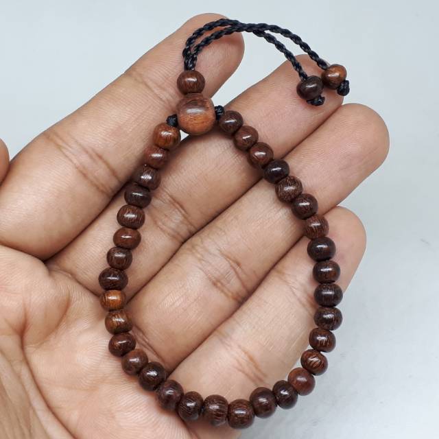 Gelang Tasbih Original Kayu Galih Asem 33 butir CLW
