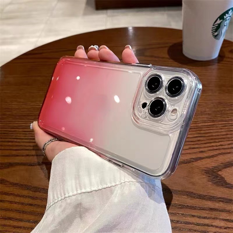 Case Kristal Transparan Warna Gradasi Untuk iphone 11 pro max 12 13 pro max X Xs max XR