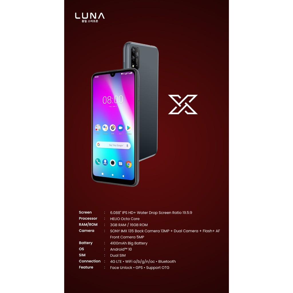 HP Luna Smartphone XPro Ram 3/16GB/ORIGINAL/Garansi Resmi/Baru /Luna