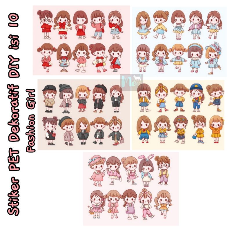 

Stiker PET Dekoratif DIY isi 10 - Fashion Girl