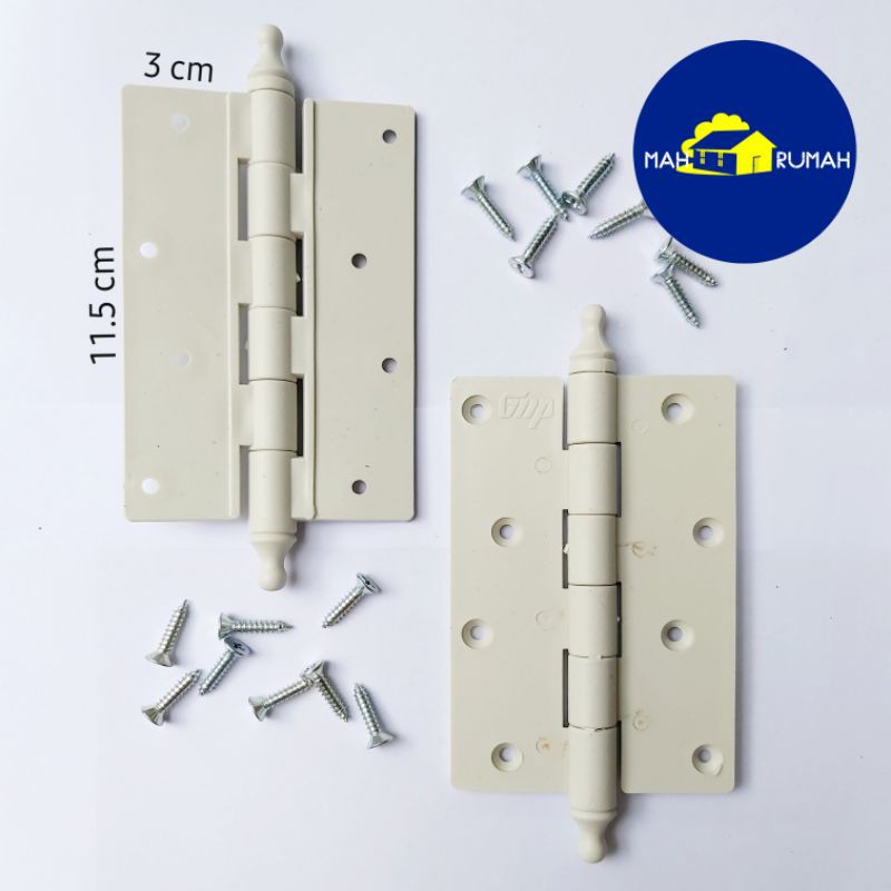 ENGSEL PVC PLASTIK 4.5&quot; 4,5 inch Pintu Kamar Mandi - GMP (1pasang+sekrup)