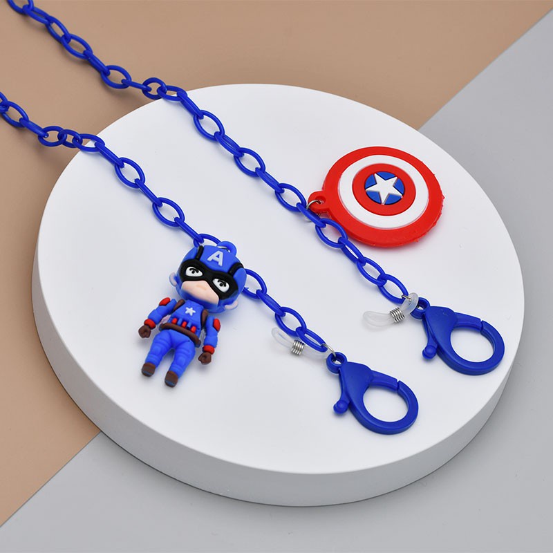 XiaoboACC Strap Masker Rantai Kacamata Anti Hilang Desain Superman Iron Man Captain America Spiderman 50CM