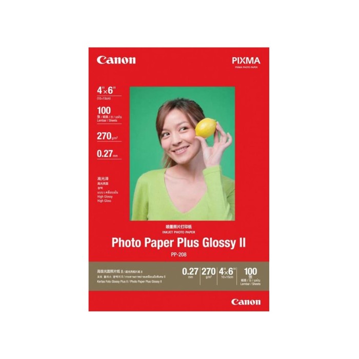 

(BISA COD) Canon Photo Paper Plus Glossy Pp208 4X6 (100)