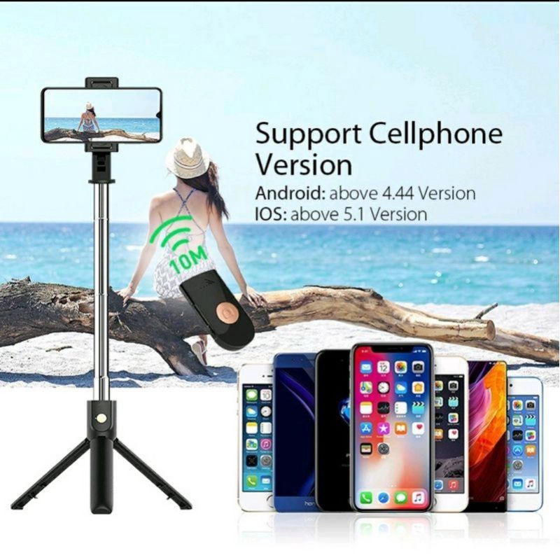 K07 TRIPOD 2 IN 1 / MINI DEKSTOP TONGSIS TRIPOD SELFIE STICK BLUETOOTH