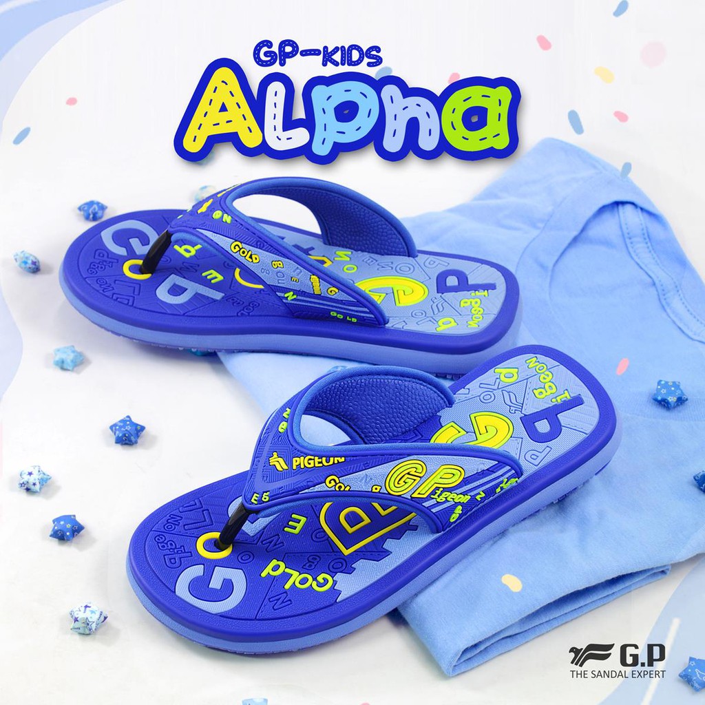  Sandal  Jepit Anak  Laki  Laki  Gold Pigeon GP Kids Alpha Biru 