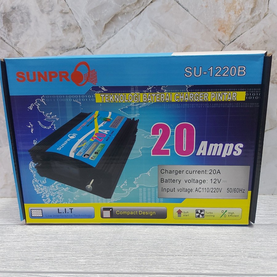 Battery Charger Sunpro SU-1220B - Cas Aki Sunpro SU 1220B Casan Aki