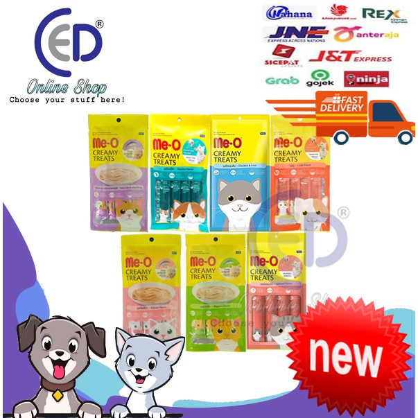 Makanan kucing meo creamy treats all varian 60gr