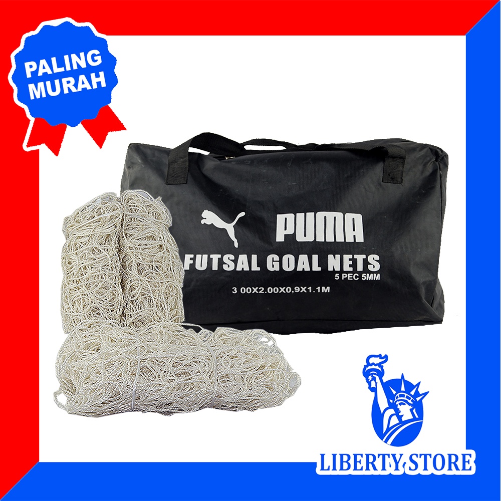 Jaring Gawang FUTSAL Original PUMA Tebal Tali 5 MM 1 Set
