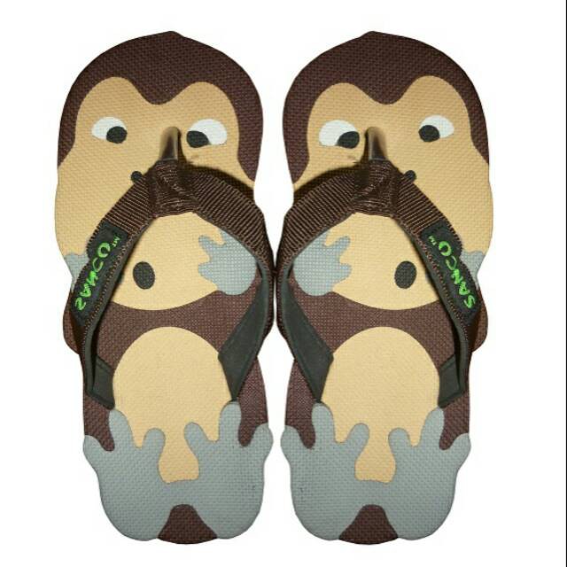 Sandal Sancu George Monkey Sandal Karakter Monyet/ Sandal Boncu Boneka Lucu Grosir Sandal Lucu Murah