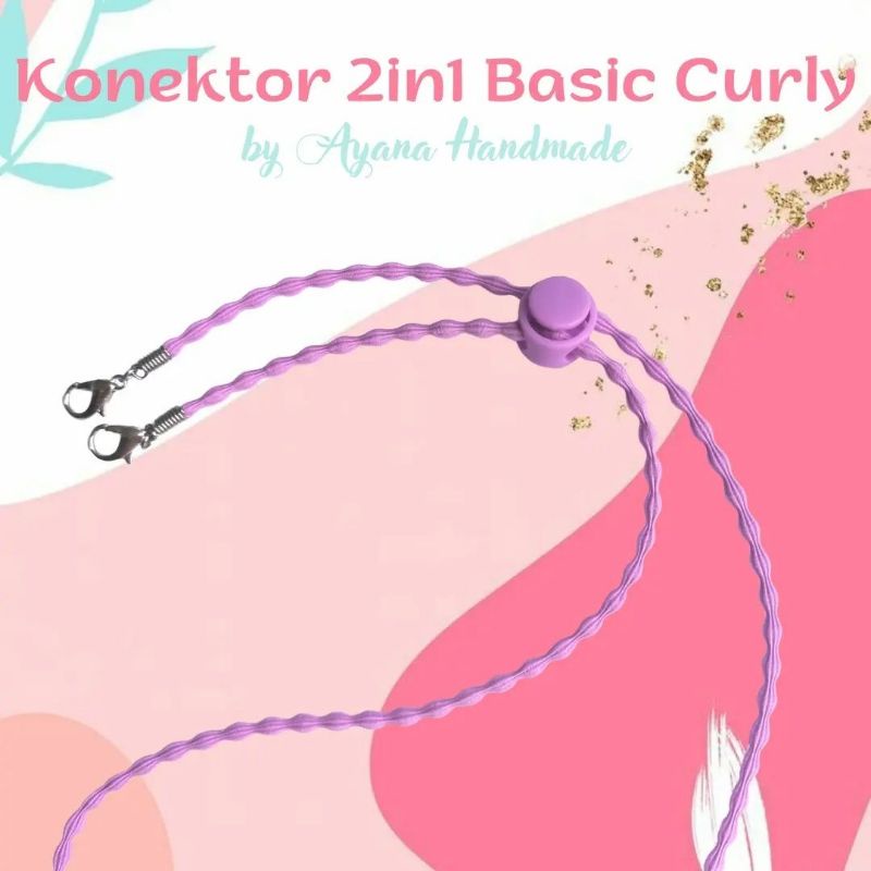 Kalung masker Basic 2in1 Polos Curly Strap Masker elastis Stretchy Hijab Mask