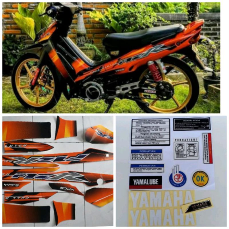 Striping lis body yamaha F1ZR 2003 Hitam orange..