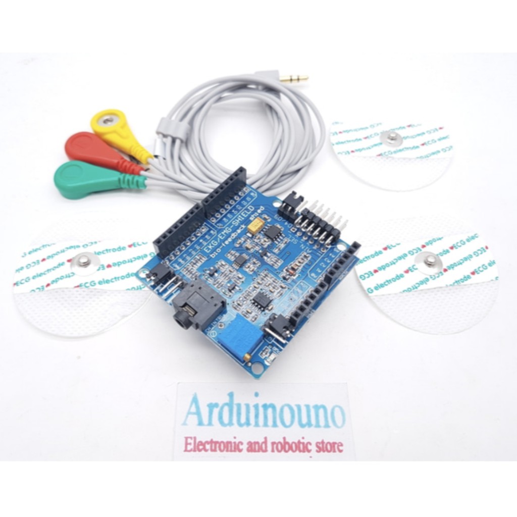 ECG / EKG / EMG Shield for Arduino with Cables and Electrodes sensor