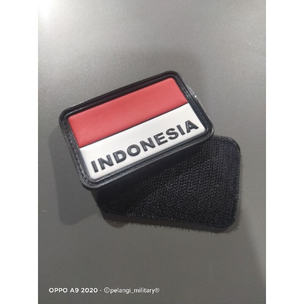 patch rubber logo Indonesia&amp;merah putih /tempelan karet tactical