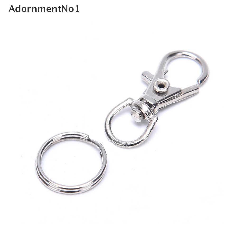 (AdornmentNo1) 50pcs Klip Kait Lobster Bahan Metal Dengan Gantungan Kunci Untuk Perhiasan DIY