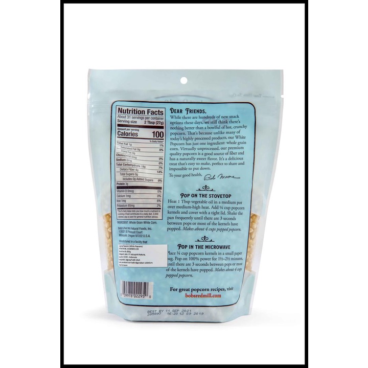 

DISKON TERBATAS !!! BOB'S RED MILL WHITE POPCORN 850 GR TERLARIS