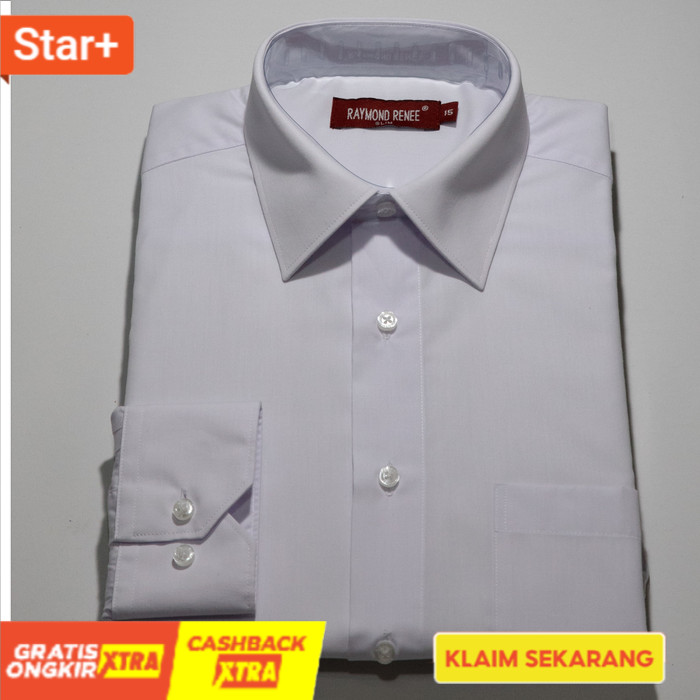 Putih Kemeja Polos Slim Fit Lengan Panjang Raymond Renee  Siap Trendy